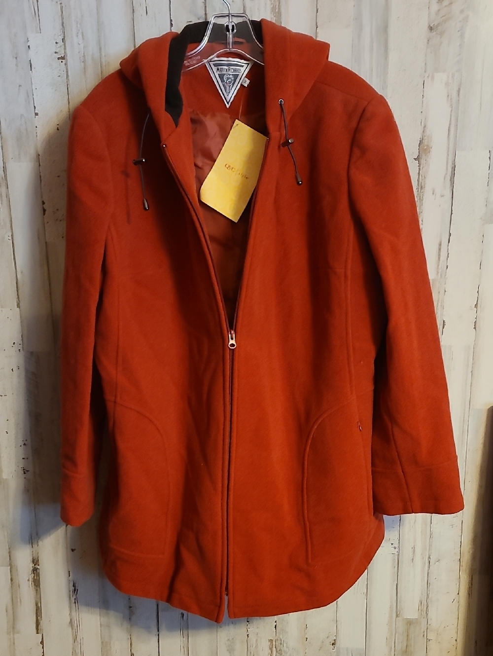 Marvin Richards Women's Orange-Red Wool Coat